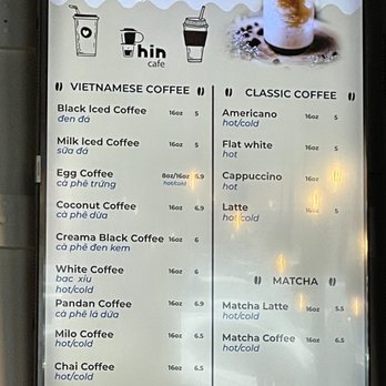 Phin Cafe - Menu 01/07/2023 - Bubble Tea Near Me - San Jose, California