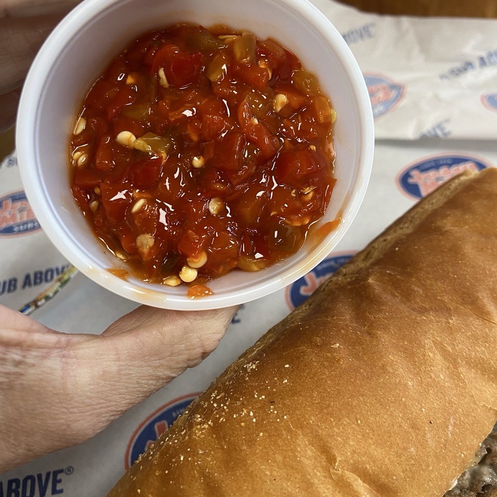Jersey Mike's Subs - Hot Chopped Pepper Relish sauce To die for - Sandwiches Near Me - Boca Raton, Florida Jersey Mike's Subs - Hot Chopped Pepper Relish sauce To die for - Sandwiches Near Me - Boca Raton, Florida