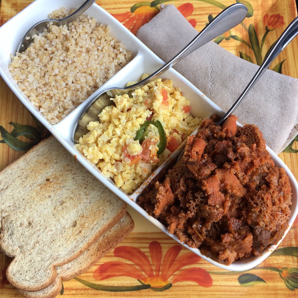 Lesaac Ethiopian Cafe - Combo breakfast platter - Ethiopian Near Me - Silver Spring, Maryland Lesaac Ethiopian Cafe - Combo breakfast platter - Ethiopian Near Me - Silver Spring, Maryland