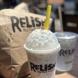 Relish - Double Tasty Burger and a Fruity Pebbles Milkshake!