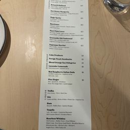 Drinks Menu