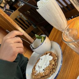 Son had the Cookie Crisp with ice cream and a Oreo shake Son had the Cookie Crisp with ice cream and a Oreo shake