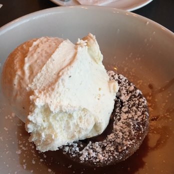Marlow's Tavern - Warm Chocolate Cake - milk chocolate soaked chocolate cake, spiced chocolate sauce with hand scooped vanilla ice cream - Gastropubs Near Me - Duluth, Georgia