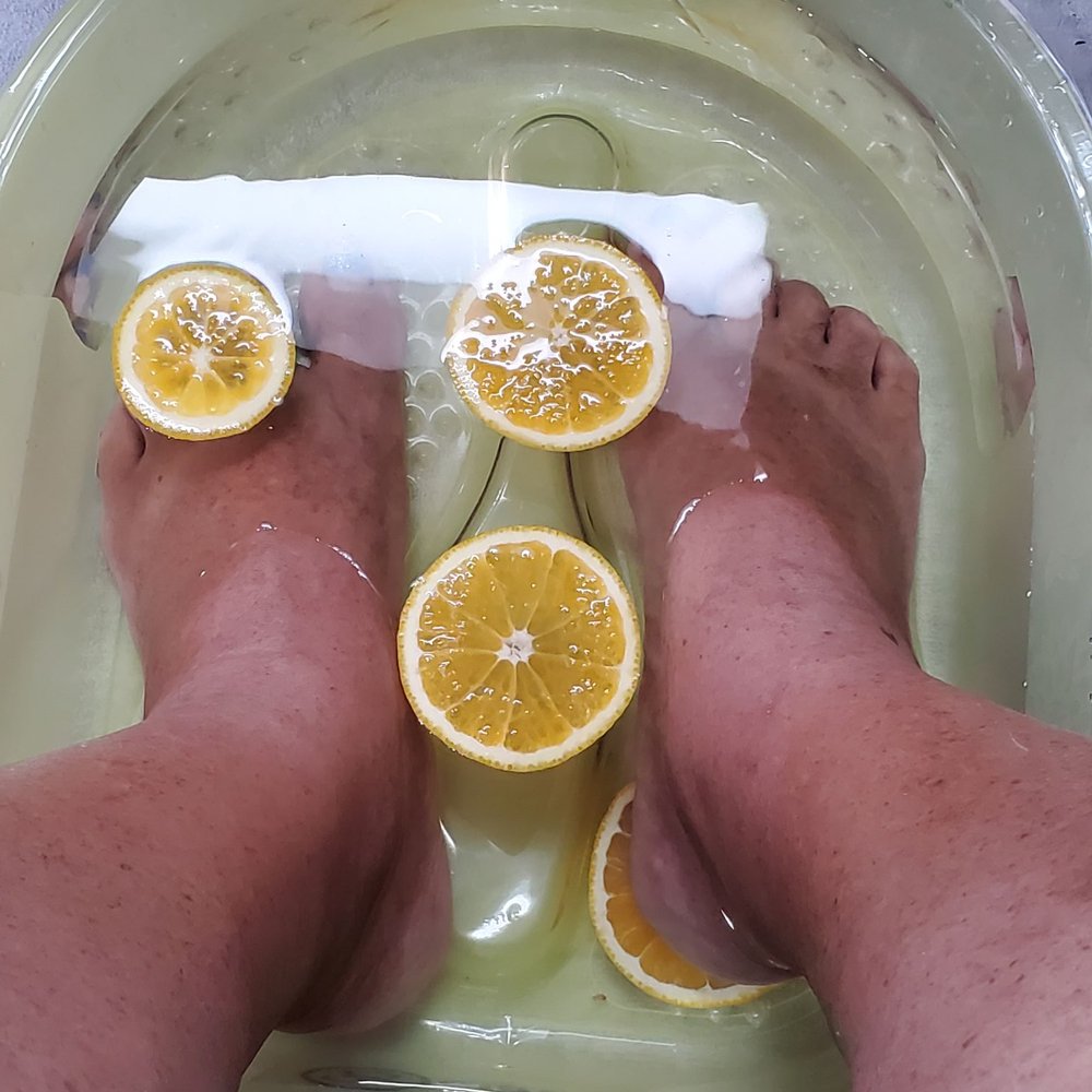 Omni Organic Nails - A foot soak with hot water & orange slices feels fancy! - Nail Salons Near Me - Orange, California Omni Organic Nails - A foot soak with hot water & orange slices feels fancy! - Nail Salons Near Me - Orange, California