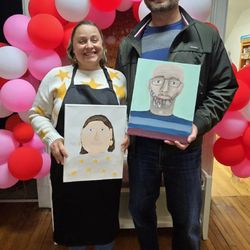 Paint with Jennifer - 2/14/25 - Paint pARTy with Jennifer - Paint Your Partner (Amy & Shawn-Students)
