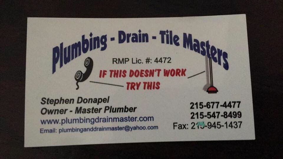 Slide of Plumbing Drain and Tile Master