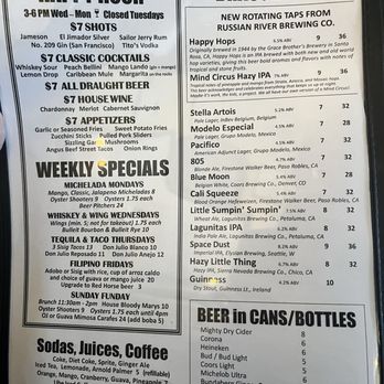 7 Mile House - Happy hour menu 2026 - Sports Bars Near Me - Brisbane, California 7 Mile House - Happy hour menu 2026 - Sports Bars Near Me - Brisbane, California