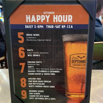 Septembers Taproom & Eatery - Happy hour menu - Sports Bars Near Me - Perris, California Septembers Taproom & Eatery - Happy hour menu - Sports Bars Near Me - Perris, California