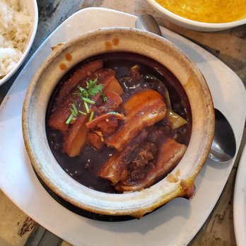 ABC Cafe - Braised Pork Belly! 10/10, texture, flavor, everything is there! Bok Choy underneath the so you won't feel bad about eating it all! Lol - Dim Sum Near Me - Overland Park, Kansas