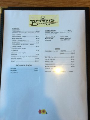 Menu photo 7 Benny's Restaurant Tucson, AZ