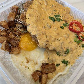 My Cafe - Country Fried Steak. I'm from Virginia and have had this dish all over the country, even make it myself, but nothing compares to My Cafe. - Breakfast & Brunch Near Me - Kapolei, Hawaii