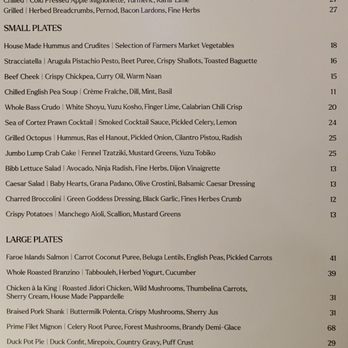 The Bar - Menu sheet - New American Near Me - San Diego, California The Bar - Menu sheet - New American Near Me - San Diego, California