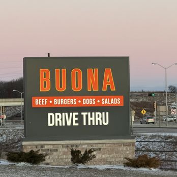 Buona - The restaurant sign - Fast Food Near Me - Lake Geneva, Wisconsin