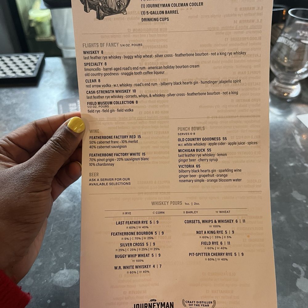 Journeyman Distillery - Menu 3/2024 - Venues & Event Spaces Near Me - Three Oaks, Michigan