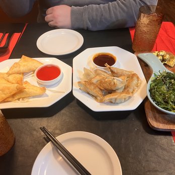 Snow Man Ramen - Cream cheese wontons, gyoza, wakame salad - Ramen Near Me - Chico, California Snow Man Ramen - Cream cheese wontons, gyoza, wakame salad - Ramen Near Me - Chico, California