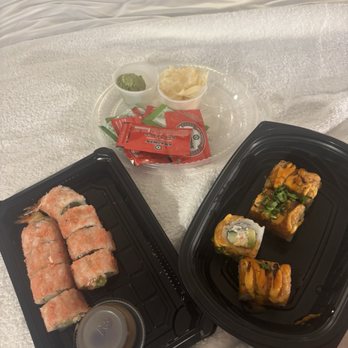 Blue Sushi Sake Grill - Crunchy Red (left) and Lion King (right) - Sushi Bars Near Me - Indianapolis, Indiana Blue Sushi Sake Grill - Crunchy Red (left) and Lion King (right) - Sushi Bars Near Me - Indianapolis, Indiana