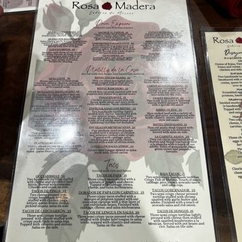 Rosa Madera - Front of menu - Mexican Near Me - Santa Ana, California Rosa Madera - Front of menu - Mexican Near Me - Santa Ana, California