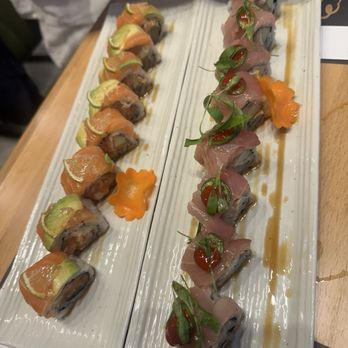 Cavi Sushi - Salmon lime roll and yellowtail serrano roll - Sushi Bars Near Me - Glendale, California