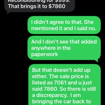 Greenway Dodge Chrysler Jeep - Text messages between me and the salesperson - Car Dealers Near Me - Orlando, Florida Greenway Dodge Chrysler Jeep - Text messages between me and the salesperson - Car Dealers Near Me - Orlando, Florida