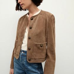 Malouf On The Plaza - Suede Jacket by Veronica Beard