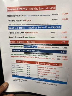 Menu photo 8 DOSA EXPRESS FREMONT, CA