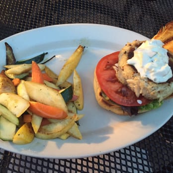 Flip Flops Grill + Chill - Crab cake sandwich and sautéed veggies. Crab cake sandwich was bland. The veggies were sooo good I ate all of them. - Caribbean Near Me - Virginia Beach, Virginia Flip Flops Grill + Chill - Crab cake sandwich and sautéed veggies. Crab cake sandwich was bland. The veggies were sooo good I ate all of them. - Caribbean Near Me - Virginia Beach, Virginia