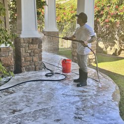 Mr.SprayAway Pressure Washing - Pressure washing the walkway to the front door