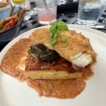 Vincent William Wine - Corn Crusted Walleye with pecorino polenta cake and Swiss chard - Wineries Near Me - Madison, Ohio Vincent William Wine - Corn Crusted Walleye with pecorino polenta cake and Swiss chard - Wineries Near Me - Madison, Ohio