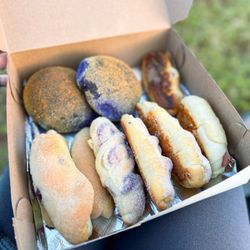 Nanding's Bakery - Box of ube everything + a sausage roll