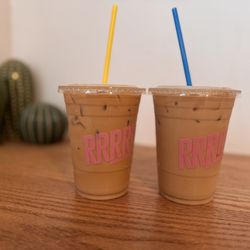 Horchata latte and latte with hazelnut