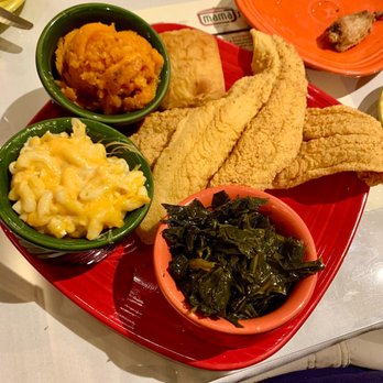 Mama J's Kitchen - Fried Catfish Macaroni & Cheese Candied Yams Fresh Greens - Soul Food Near Me - Richmond, Virginia