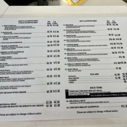 Jeff's Place - Updated menu with updated prices as of 6/2025