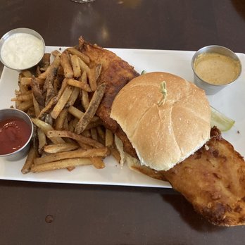 Kaufman Tavern - "Whaler" Fish Sandwich w/Tartar Sauce, Ketchup, and a delicious Mustard Sauce ... - New American Near Me - Zelienople, Pennsylvania