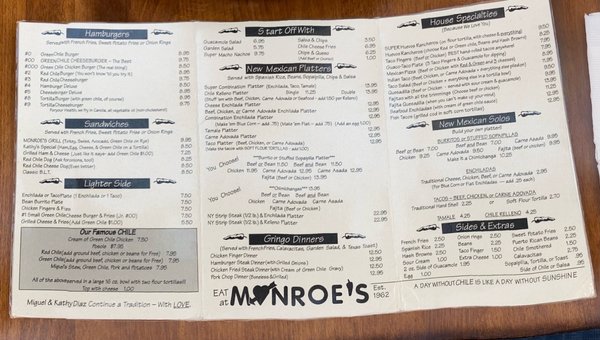Menu photo 1 Monroe's Restaurant Albuquerque, NM