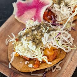 Tostadita de chile ajo - potato tostada