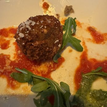 Baraonda - One remaining eggplant meatballs. Others were quickly ingested. - Italian Near Me - Atlanta, Georgia