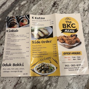 The BKC - menu - Korean Near Me - Temecula, California The BKC - menu - Korean Near Me - Temecula, California