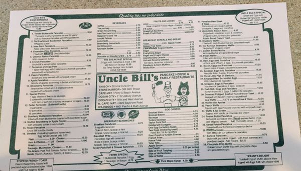 Menu photo 6 Uncle Bill's Pancake House Cape May, NJ Menu photo 6 Uncle Bill's Pancake House Cape May, NJ