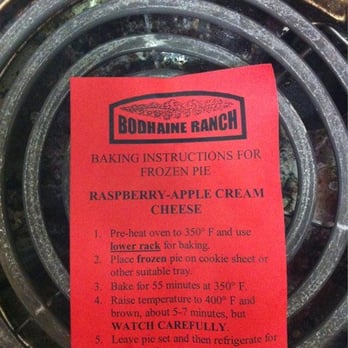 Bodhaine Ranch - Instructions for their take and bake frozen pies - Bakeries Near Me - Camino, California Bodhaine Ranch - Instructions for their take and bake frozen pies - Bakeries Near Me - Camino, California