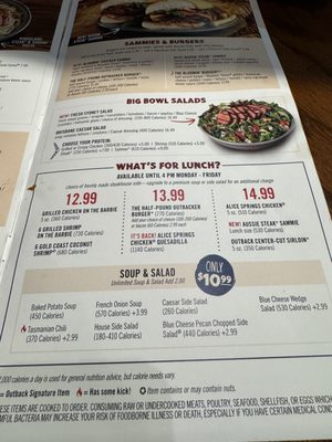Menu photo 3 Outback Steakhouse Northridge, CA Menu photo 3 Outback Steakhouse Northridge, CA