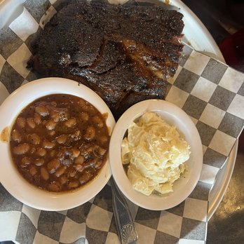 Lottie Bell's Bbq - Rib plate with 1/3 rack, baked beans, and potato salad - Barbeque Near Me - Ormond Beach, Florida