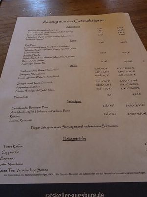 Menu photo 1 Ratskeller Augsburg Augsburg, BY