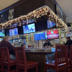 Primanti Bros. Restaurant and Bar - Bar.decorated for Christmas.