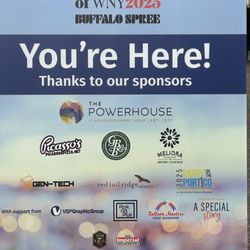 The Powerhouse BCP - Photo poster board at the entrance, showing sponsors