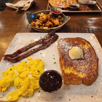 First Watch - Trifecta - w/ French Toast, eggs and million dollar bacon.  Add a side of potatoes - Breakfast & Brunch Near Me - Independence, Missouri