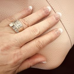 Diamond Nails - French acrylic mani.