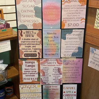 Cafe Sol - drink menu - Cafes Near Me - Niantic, Connecticut