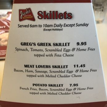 Jack's Whittier Restaurant - Skillets special served from 6am to 10am daily except Sundays and Holidays. - Breakfast & Brunch Near Me - Whittier, California Jack's Whittier Restaurant - Skillets special served from 6am to 10am daily except Sundays and Holidays. - Breakfast & Brunch Near Me - Whittier, California
