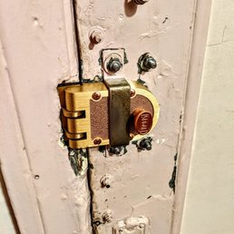 Brand new lock on our very old, funky door