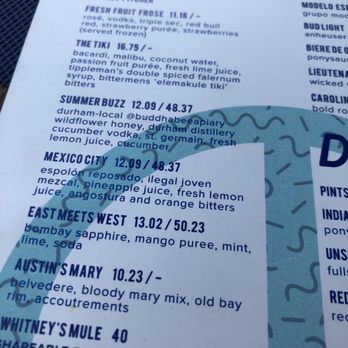 The Patio at Unscripted - Cool cocktail menu - New American Near Me - Durham, North Carolina The Patio at Unscripted - Cool cocktail menu - New American Near Me - Durham, North Carolina